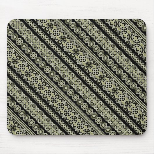 Niedlicher schwarzer ukrainischer Ornament-Hinterg Mousepad (Vorne)