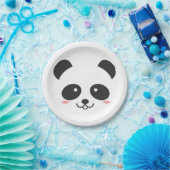 Niedlicher schwarzer und weißer Kawaii-Panda-Bär Pappteller (Party)