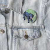 Niedlicher Schwarzer Welpe Button (Beispiel)