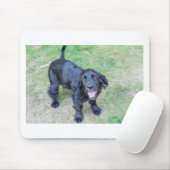 Niedlicher Schwarzer Welpe Mousepad (Mit Mouse)