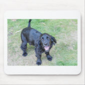Niedlicher Schwarzer Welpe Mousepad (Vorne)