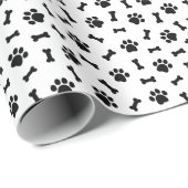 Niedlicher Schwarzhundebanddruck Geschenkpapier (Rolleneckpunkt)