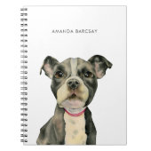 Niedlicher Schwarzweiss-Pitbull Notizblock (Vorderseite)