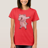 Niedlicher Schwein Dabber Tanz-T - Shirt (Vorderseite)