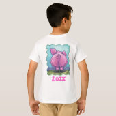 Niedlicher Schwein-Geburtstags-Junge T-Shirt (Schwarz voll)