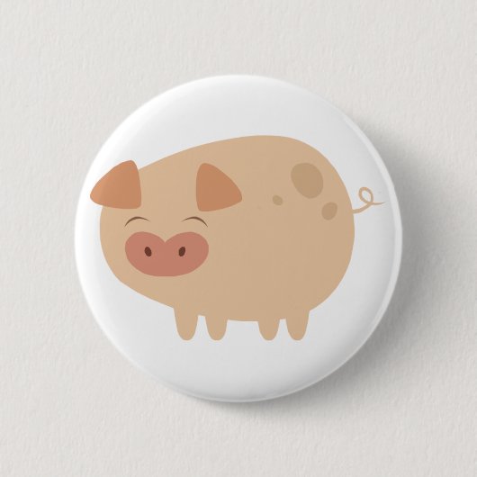 Niedlicher Schwein-Knopf Button (Vorderseite)