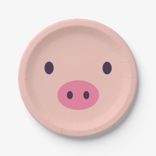 Niedlicher Schwein-Papier-Teller Pappteller (Vorderseite)