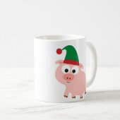 Niedlicher Schwein-Weihnachtself Kaffeetasse (VorderseiteRechts)