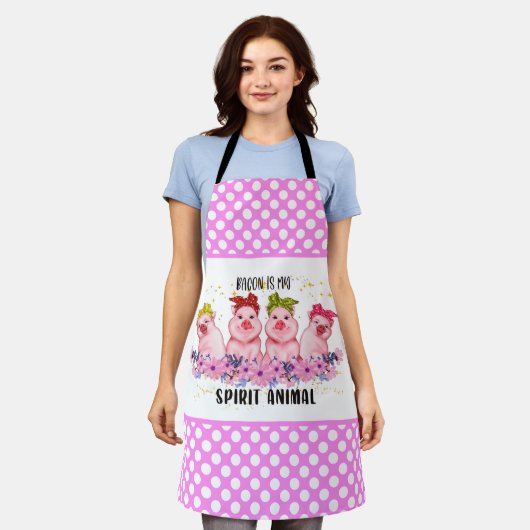 niedlicher Schweinebacon Schürze (Getragen)