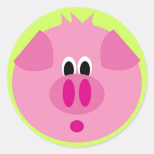 Niedlicher Schweinekleber Runder Aufkleber