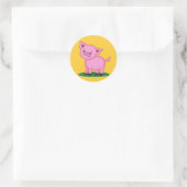 Niedlicher Schweinekleber Runder Aufkleber (Tasche)