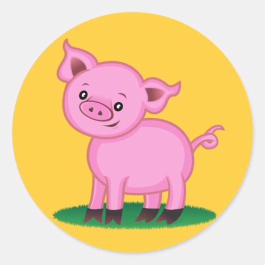Niedlicher Schweinekleber Runder Aufkleber (Vorderseite)