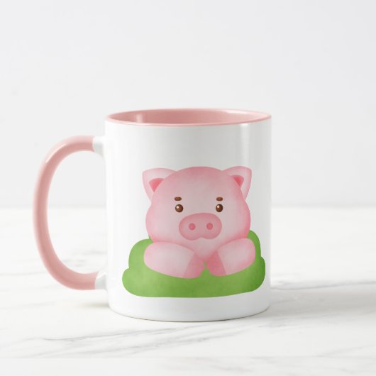 niedlicher Schweineliebhaber fügen Text hinzu Tasse (Links)