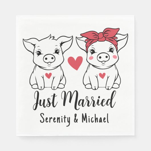 Niedlicher Schweinezuchtbetrieb nur verheiratet Serviette (Vorderseite)