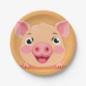 Niedlicher Schweinezuchttierzoo Geburtstagspartei Pappteller (Vorderseite)