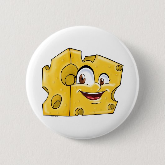 Niedlicher Schweizer Käse Funny Cartoon Charakter  Button (Vorderseite)