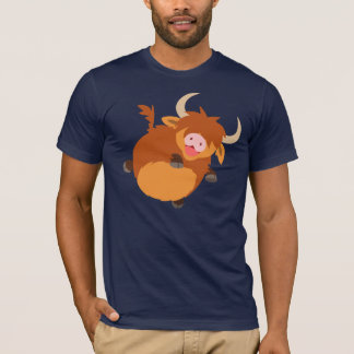 Niedlicher schwimmender Cartoon Hochland-Kuh-T - S T-Shirt