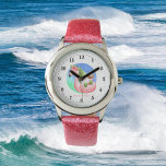 niedlicher schwimmender Strandgnome Flamingo Float Armbanduhr<br><div class="desc">niedliches schwimmendes Strandgnome Flamingo Floor Watch</div>