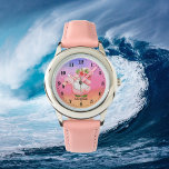 niedlicher schwimmender Strandgnome Flamingo Float Armbanduhr<br><div class="desc">niedliches schwimmendes Strandgnome Flamingo Floor Watch</div>