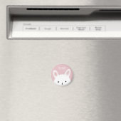 Niedlicher Schwindel Bunny Pink Personalisiert Magnet (In Situ (Geschirrspüler))