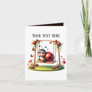 Niedlicher Schwingen von Ladybug Karte