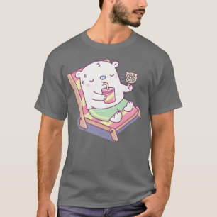 Niedlicher, schwitzender Polar-Bär auf Strandstuhl T-Shirt
