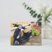 Niedlicher Scooter in New Orleans Marigny Postkarte (Stehend Vorderseite)