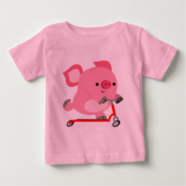 Niedlicher Scooter-Riding Cartoon Pig Baby T - Shi Baby T-shirt