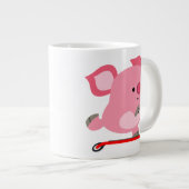 Niedlicher Scooter-Riding-Cartoon Pig Jumbo-Tasse (Vorderseite Rechts)