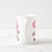 Niedlicher Scooter-Riding-Cartoon Pig Porzellantasse (Rückseite)