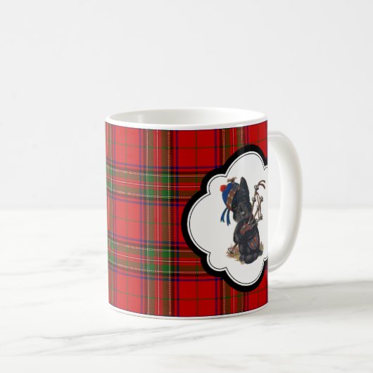 Niedlicher Scottie, der Bagpipes spielt Kaffeetasse (VorderseiteRechts)