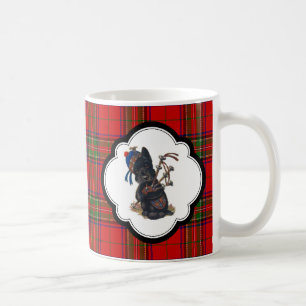 Niedlicher Scottie, der Bagpipes spielt Kaffeetasse
