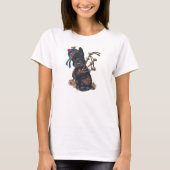 Niedlicher Scottie, der Bagpipes spielt T-Shirt (Vorderseite)