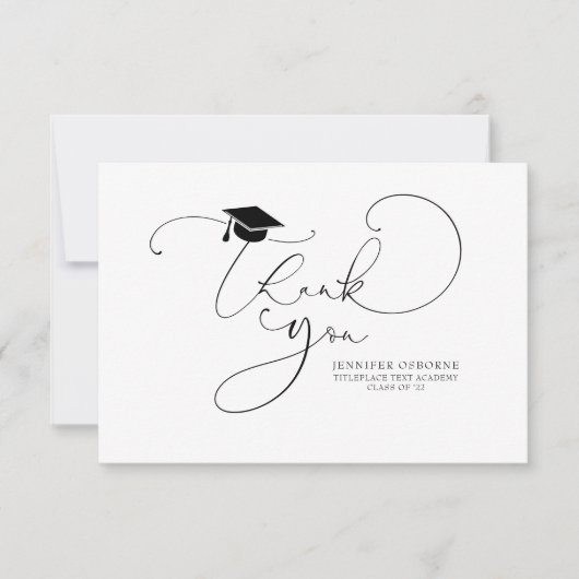 Niedlicher Script Calligraphy Abschluss Vielen Dan (Vorderseite)