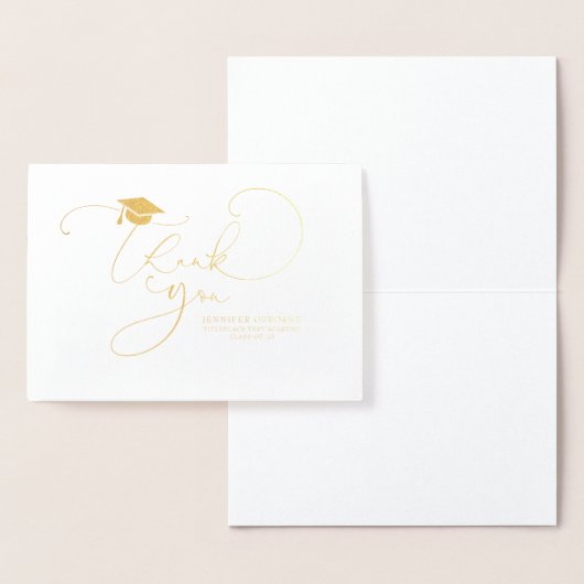 Niedlicher Script Calligraphy Abschluss Vielen Dan Folienkarte (Anzeige)