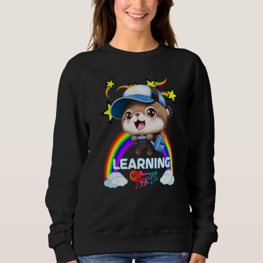 Niedlicher Sea Otter Rucksack Baseball Cap LEARNIN Sweatshirt (Vorderseite)
