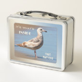 Niedlicher Seagull-Strand Metall Brotdose (Rückseite)
