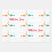 Niedlicher Seefisch in der Liebe Geschenkpapier Set (Vorderseite 3)