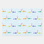 Niedlicher Seefisch in der Liebe Geschenkpapier Set (Vorderseite)