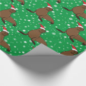 Niedlicher Seelöwe in der Weihnachtsmannmütze Weih Geschenkpapier (Ecke)