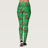 Niedlicher Seelöwe in der Weihnachtsmannmütze Weih Leggings (Rückseite)