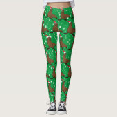 Niedlicher Seelöwe in der Weihnachtsmannmütze Weih Leggings (Vorderseite)