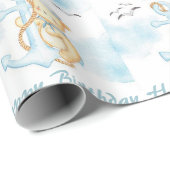 Niedlicher Seemann Geburtstag Geschenkpapier (Rolleneckpunkt)