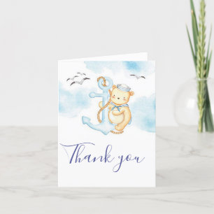 Niedlicher Seemann mit Babydusche Dankeschön Karte