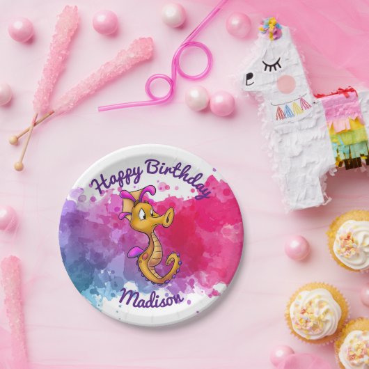 Niedlicher Seepferd-Party-Teller Pappteller (Party)