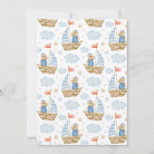 Niedlicher Segelbootbär Geburtstagsparty Einladung (Rückseite)