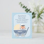 Niedlicher Segler in Stroller, Kinderdusche Einladung (Stehend Vorderseite)