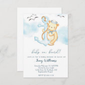 Niedlicher Segler mit Babydusche Einladung (Vorne/Hinten)