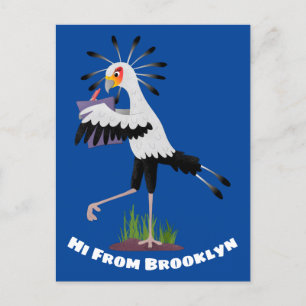 Niedlicher Sekretär Vogel schreibt Notizen Cartoon