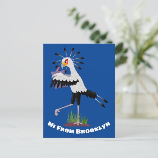 Niedlicher Sekretär Vogel schreibt Notizen Cartoon (Stehend Vorderseite)